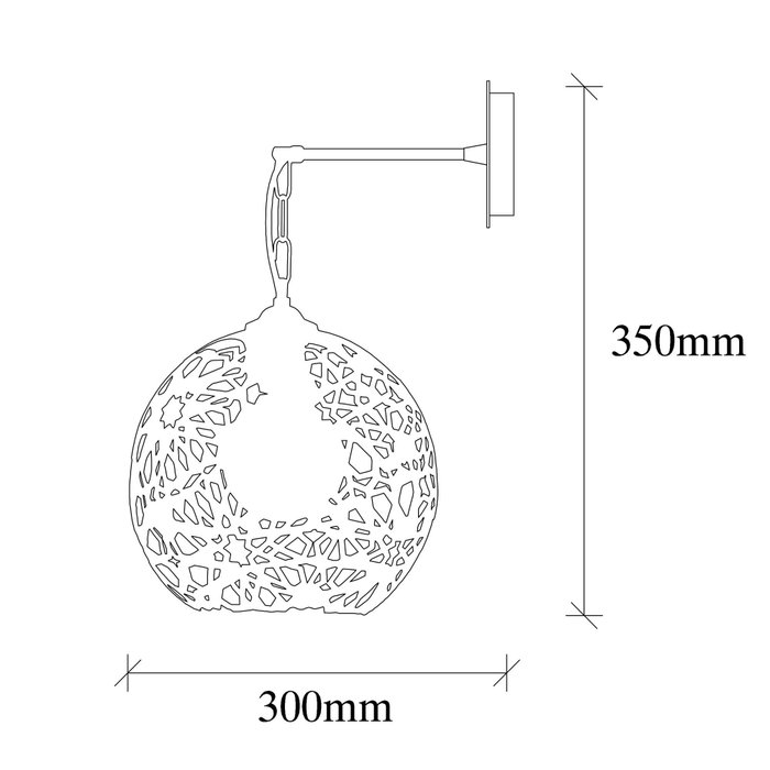 Opviq Fellini - MR - 710 Lámpara de Pared de Metal Negro
